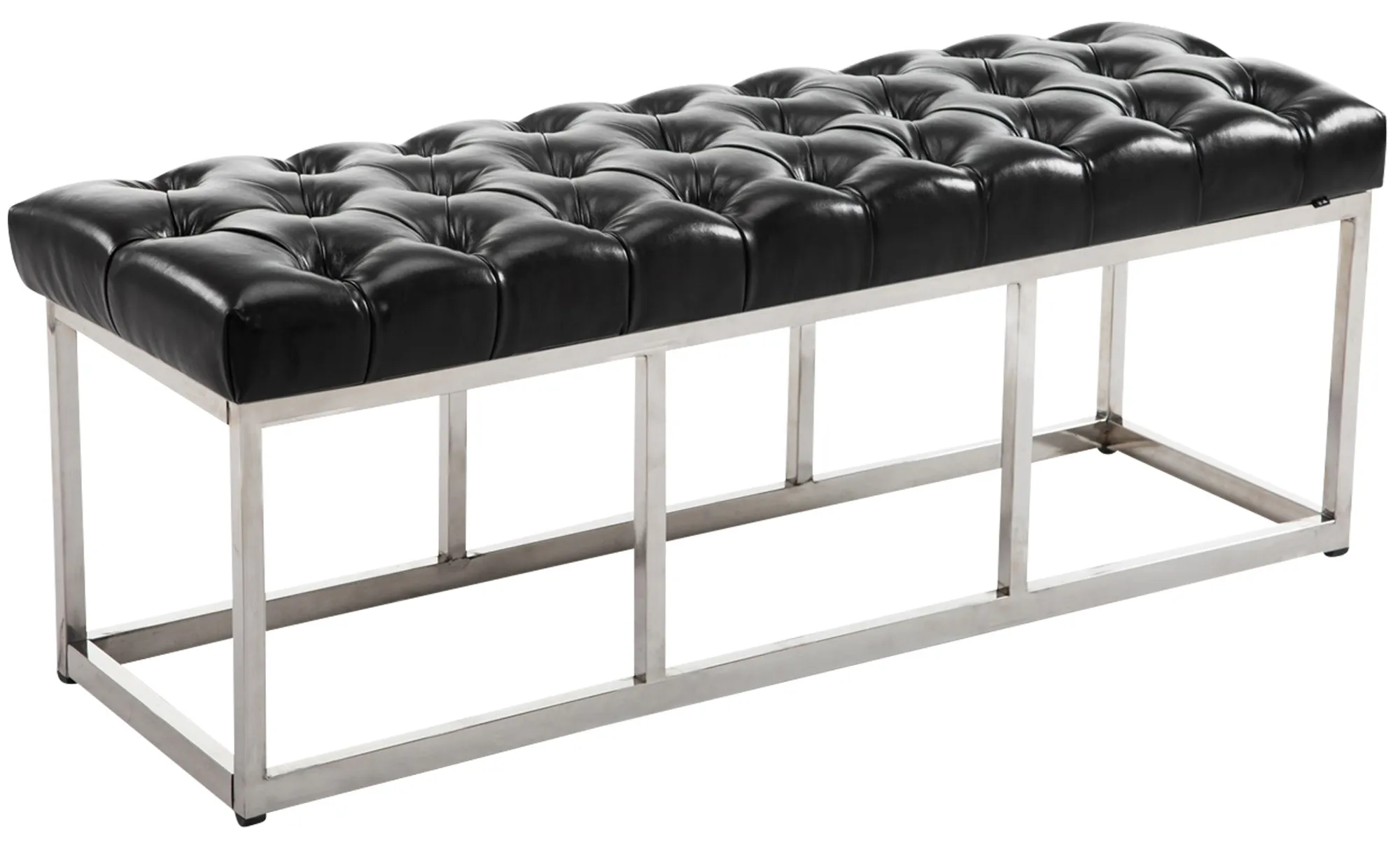Sitzbank Amun Kunstleder 120x38x46 cm schwarz
