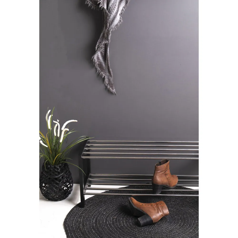 tinkaro Schuhregal Padova 2 Ebenen 78x34x32 cm Schwarz