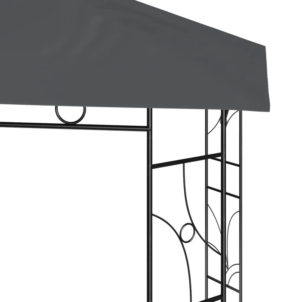 Outdoor-Pavillon 300x300x270 cm Anthrazit mit Stahlgestell und PA-beschichtetem Stoff