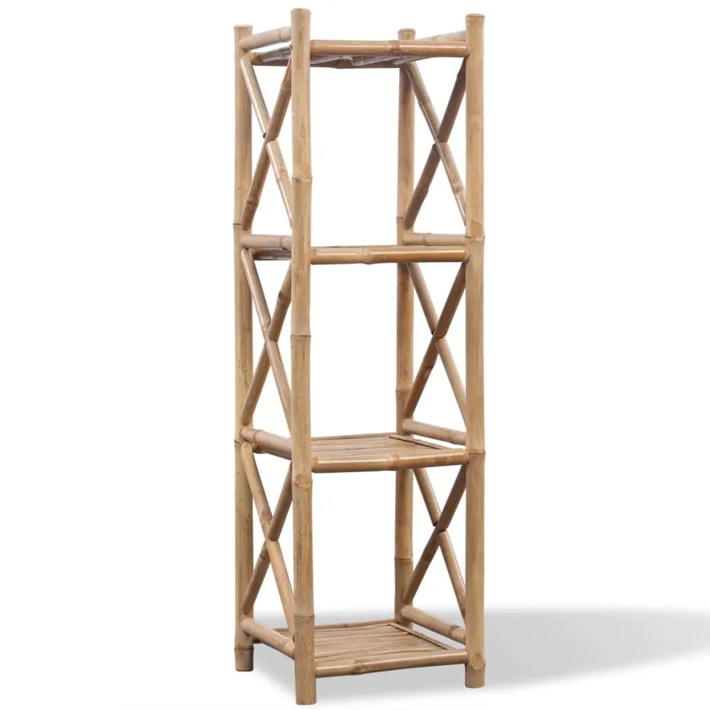 Bambus-Regal 35 x 35 x 117 cm in naturbelassener Bambus-Farbe mit 4 Ablagen