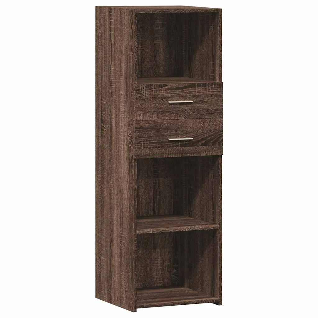 Klassisches Highboard 40 x 42,5 x 124 cm Braun Massivholz-Optik