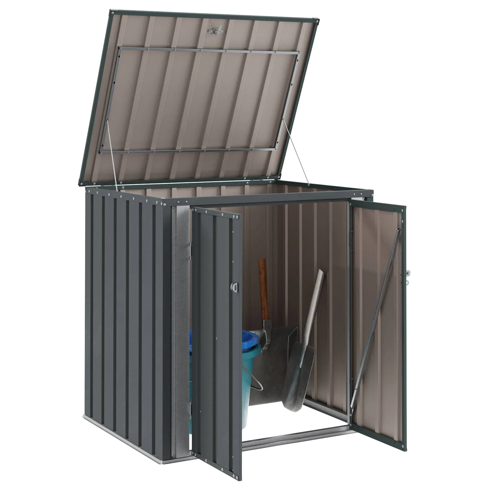 Abschließbare Gartenbox 101,5x82x100 cm Schwarz mit Stahlkonstruktion