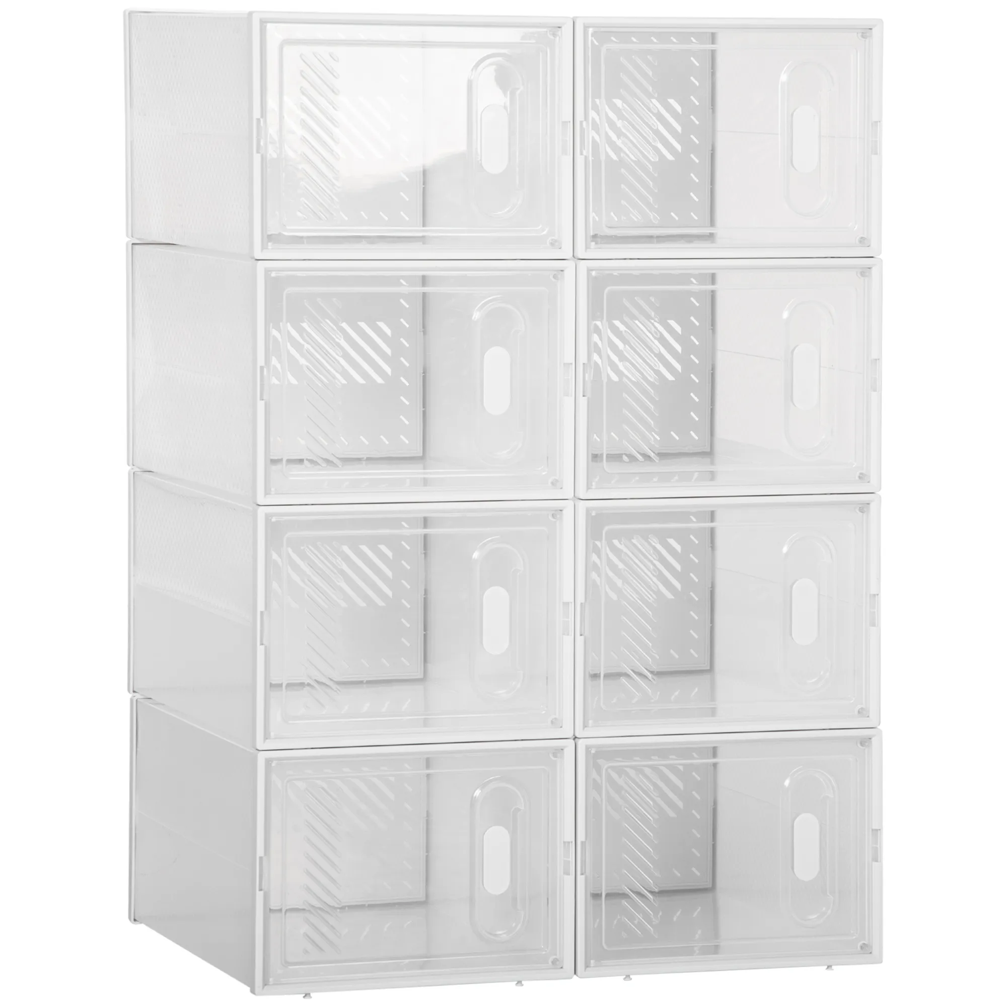 Modulares Schuhregal 8 Würfelfächer 25B x 35T x 19H cm Transparent