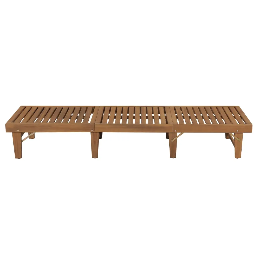 Echtholz Sonnenliege 200 x 61 x 30/86 cm Beige