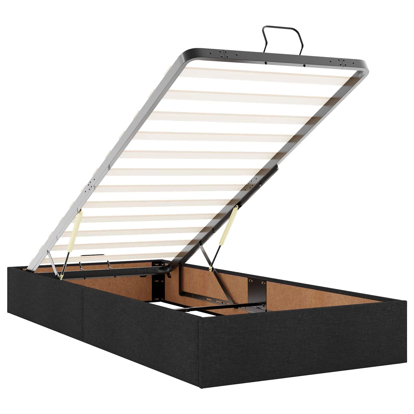 Ottomanbett mit Matratze 80x203x88 cm Schwarz
