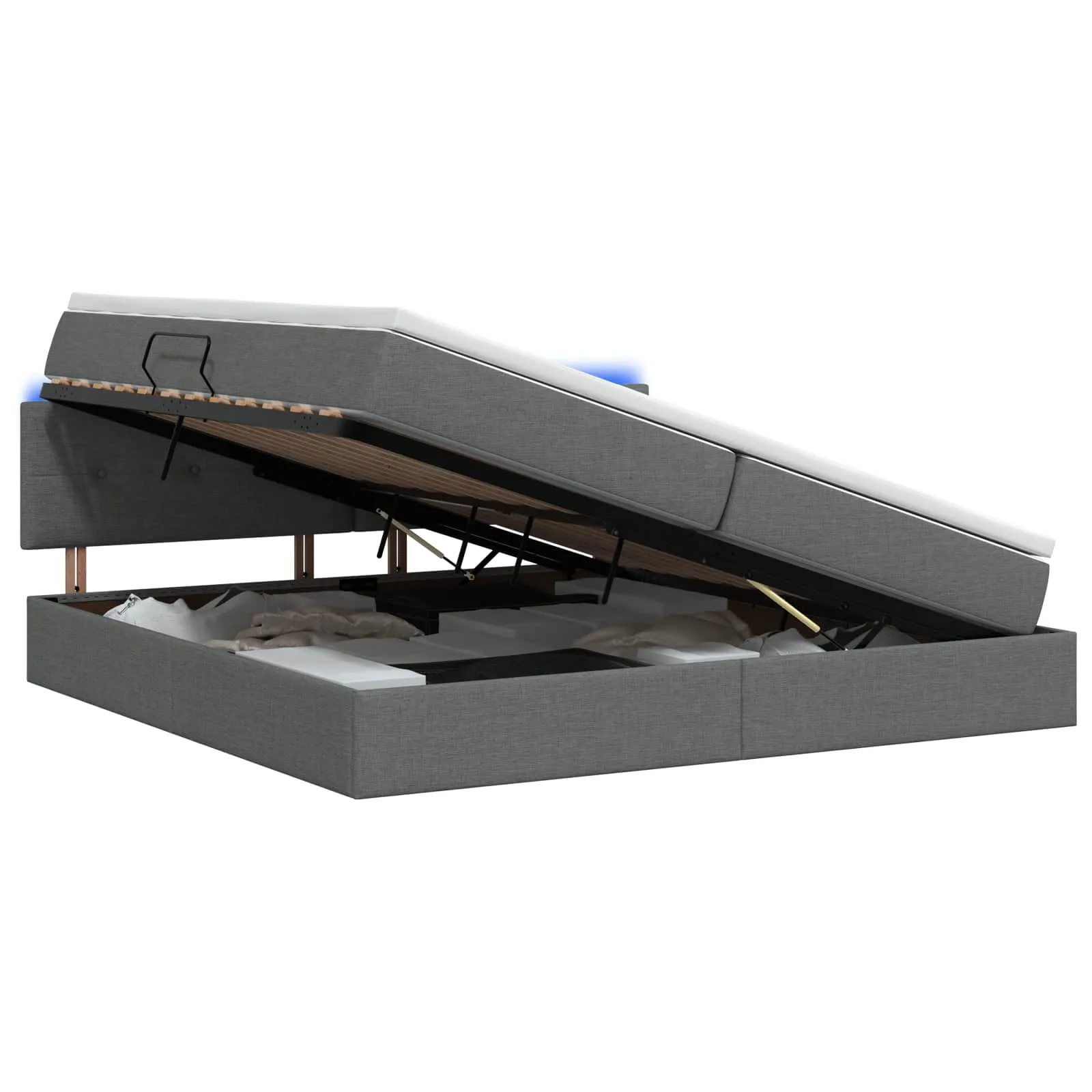 Speicherbett 200x204x88 cm Dunkelgrau
