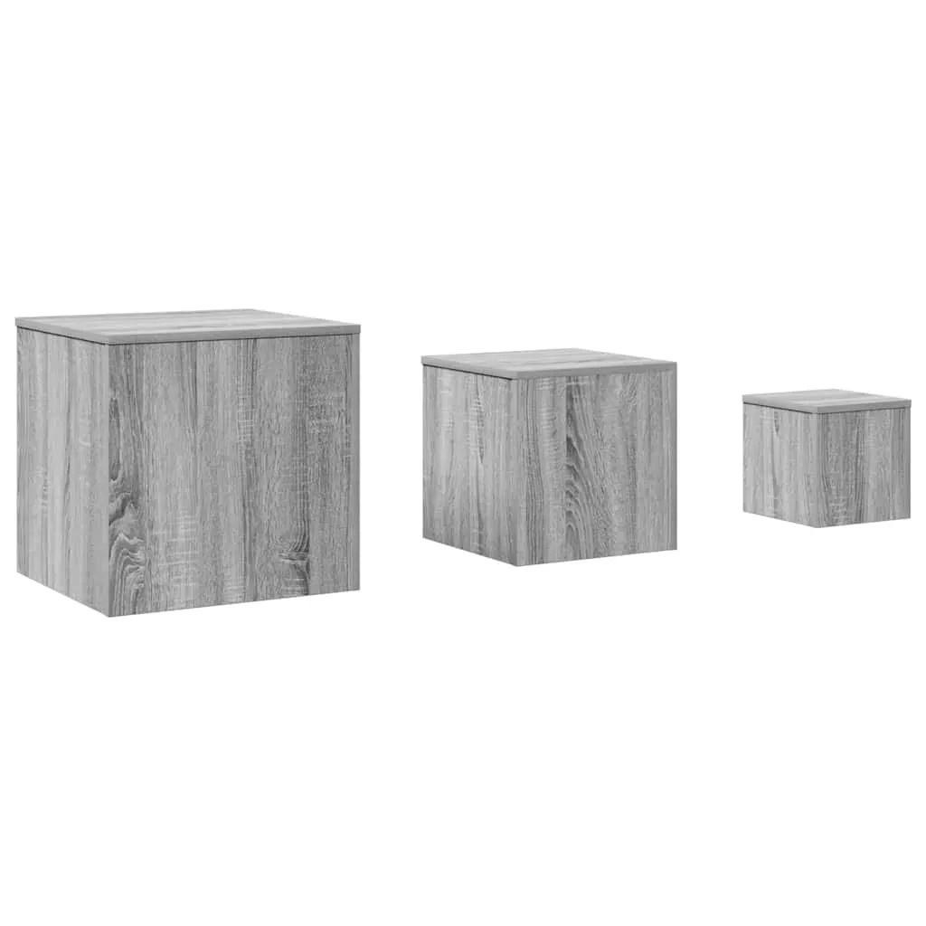 Beistelltisch-Set Grau Sonoma 45x45x45, 35x35x35, 24x24x24 cm