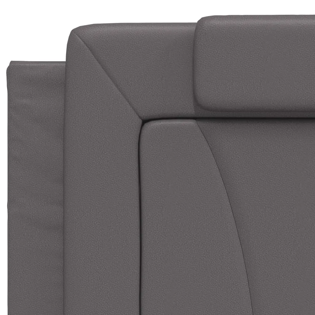 Bettgestell Grau 218 x 205 x 74,5 cm mit Kopfteil-Kissen