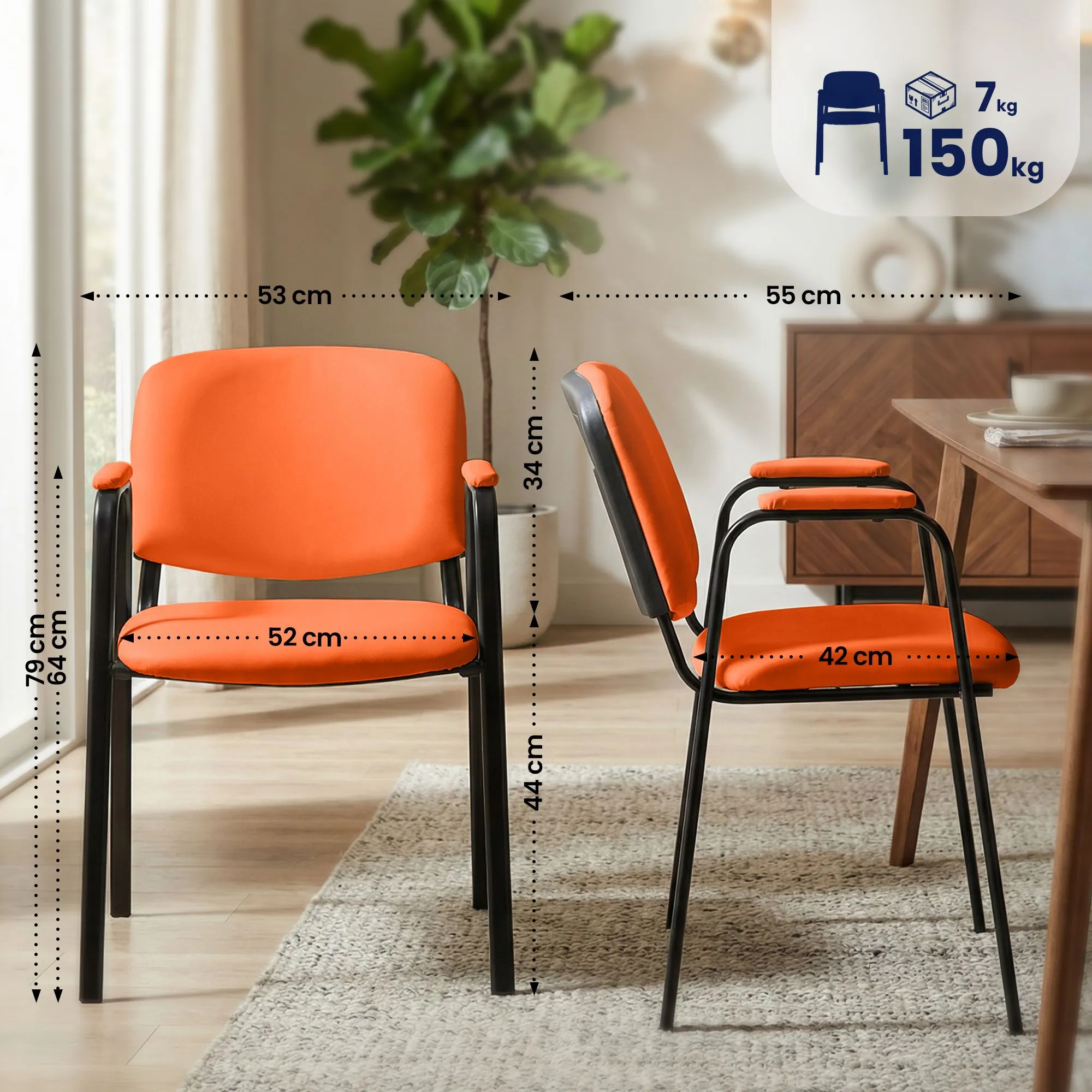 Stapelstuhl Ken Pro 79x53x55 cm orange