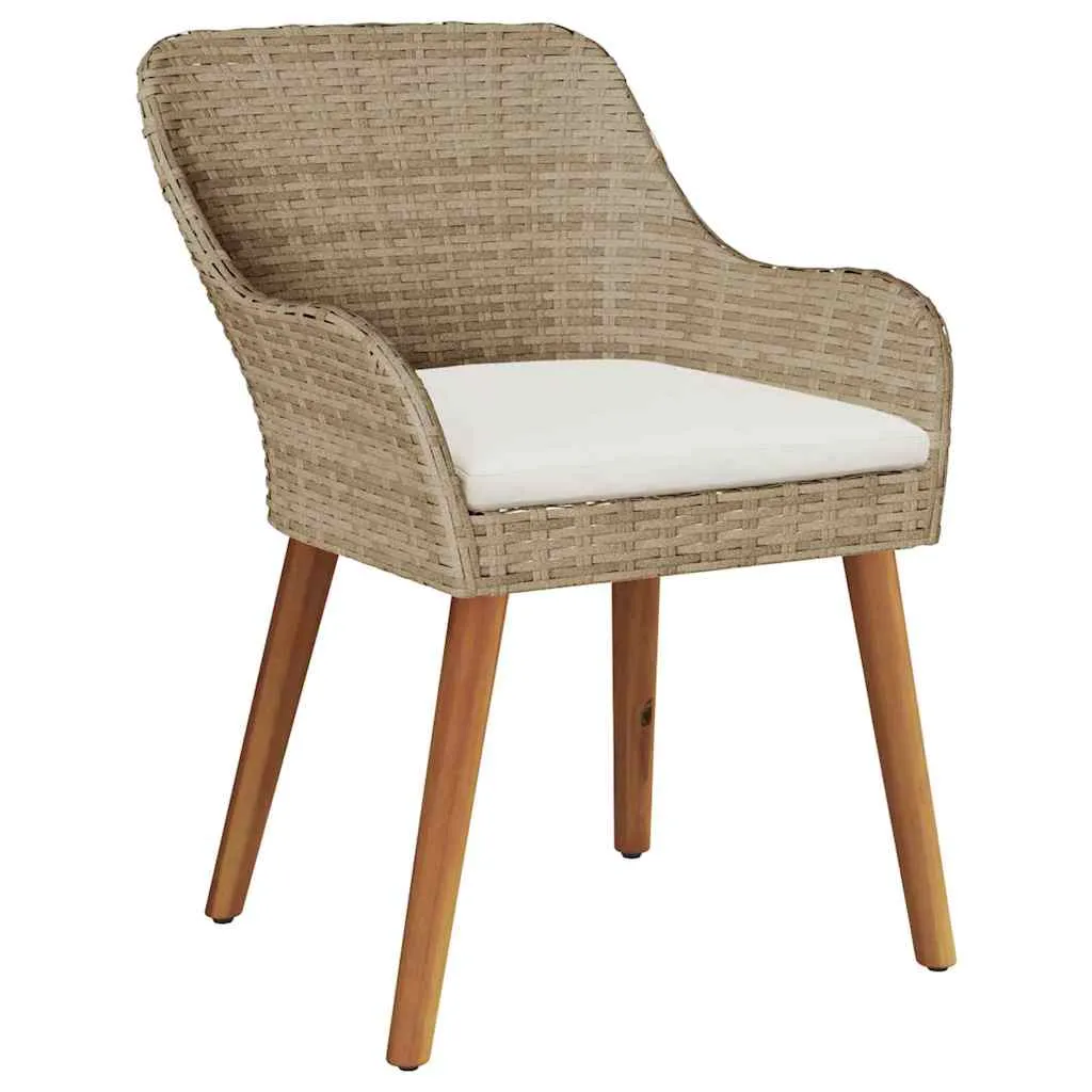 Garten-Esszimmer-Set Beige 80x80x74 cm Tisch & 4 Stühle