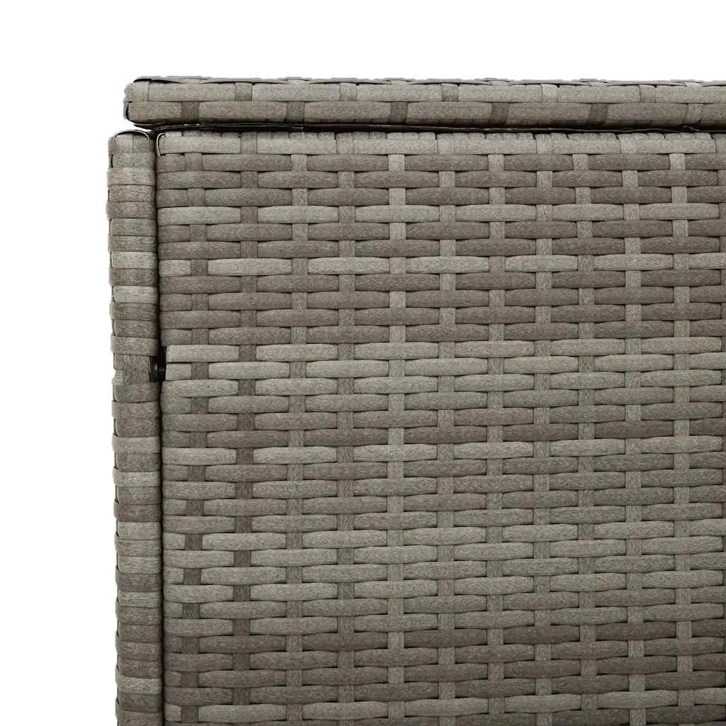 Garten-Aufbewahrungsbox PE-Rattan Grau 110x50x58 cm