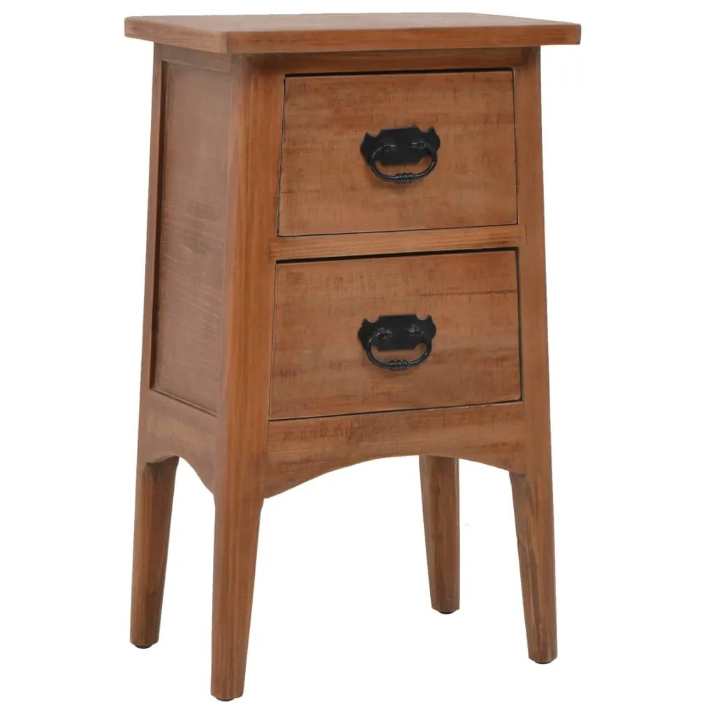 Klassischer Nachttisch aus massivem Holz Braun 40x29x68 cm