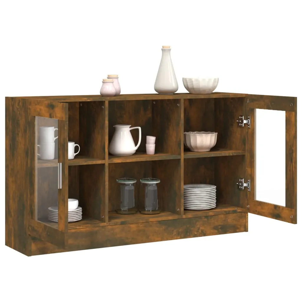 Vitrinenschrank Sideboard 120 x 30,5 x 70 cm in Räuchereiche