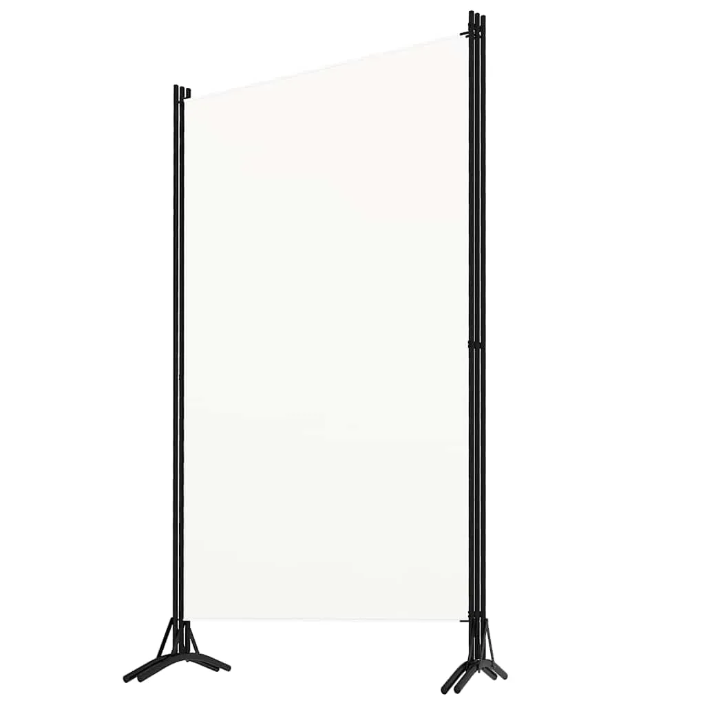 3-teilig Raumteiler Weiß 260x180 cm aus Stoff und Eisen