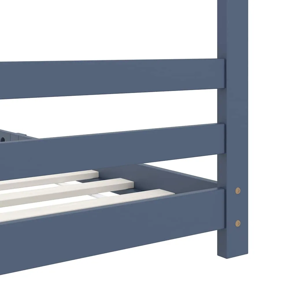 Kinderbett Bettrahmen Baumhausstil 206x98x155 cm Grau Massivholz