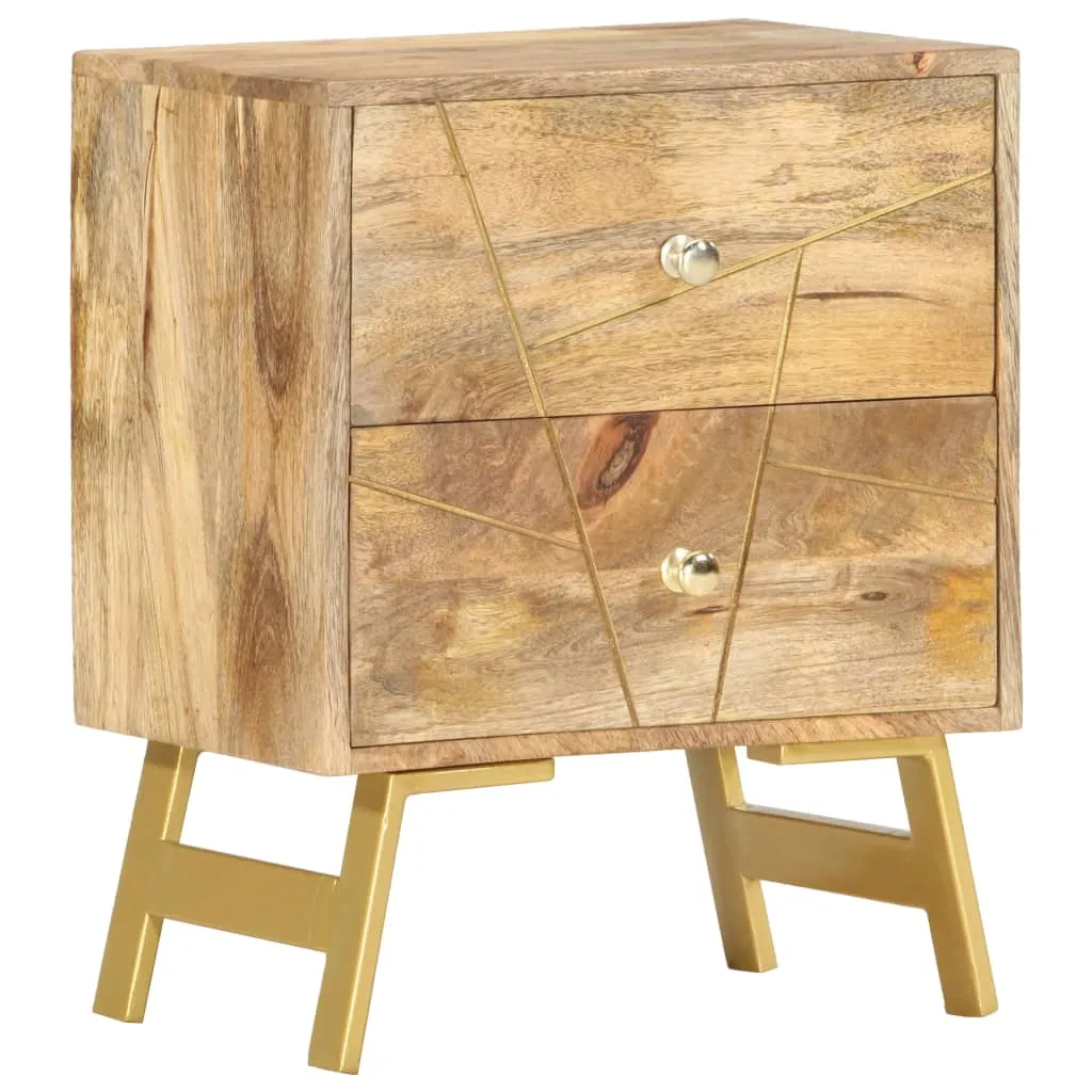 Nachttisch 40 x 30 x 50 cm Mangoholz Massiv