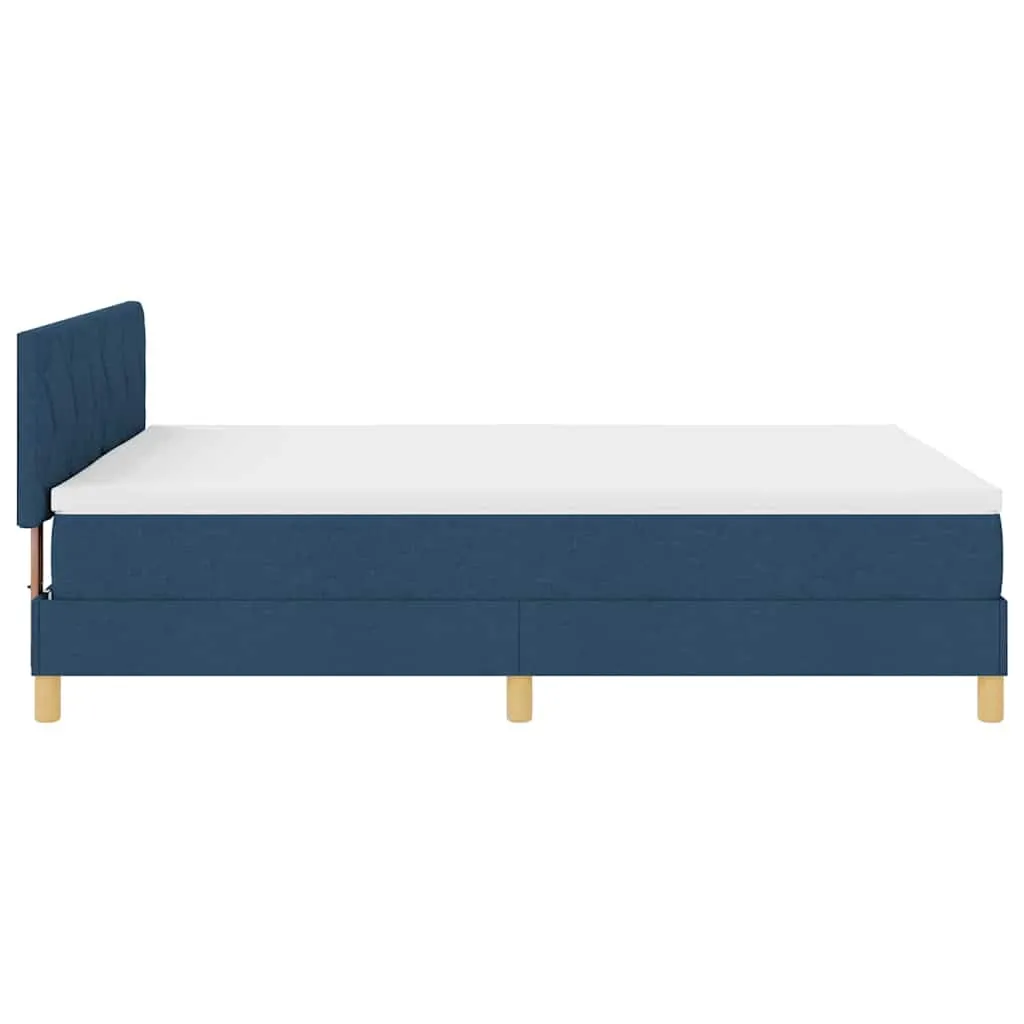 Boxspringbett Blau 140x190 cm mit verstellbarem Kopfteil