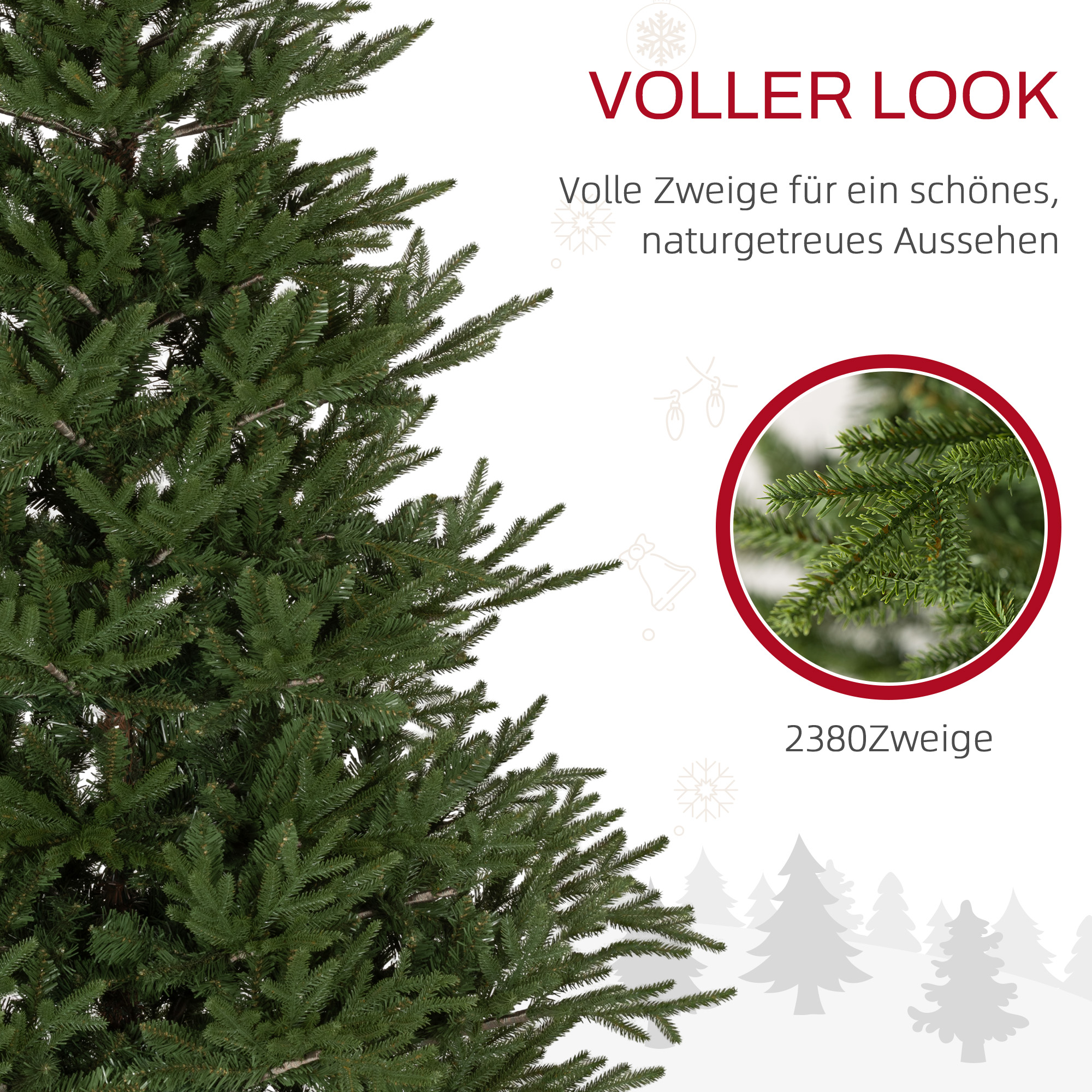 Weihnachtsbaum künstlich 183 cm, realistisch, Kunststoff, Grün