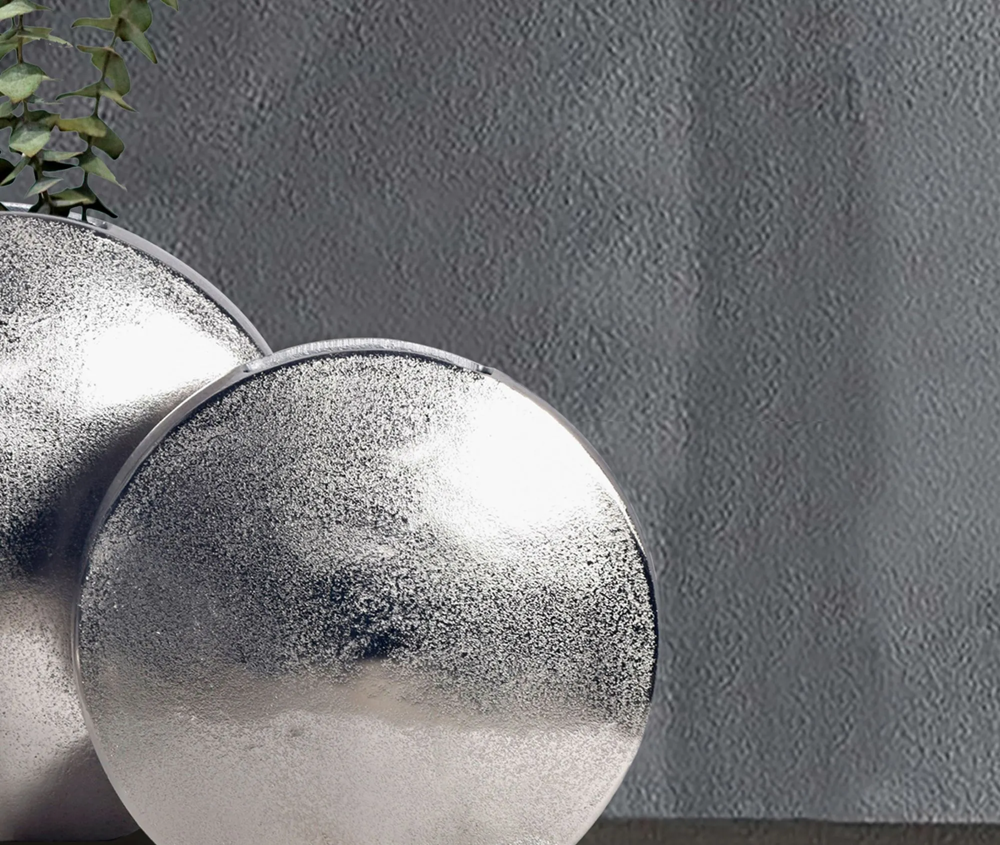 Deko Vase 2er Set Aluminium Silber Blumenvase Modern
