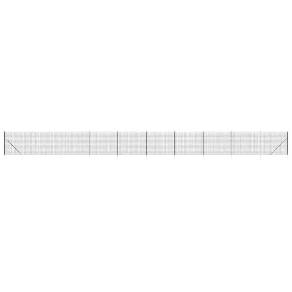 Maschendrahtzaun 1,6 x 25 m Anthrazit mit PVC-beschichtetem Stahl