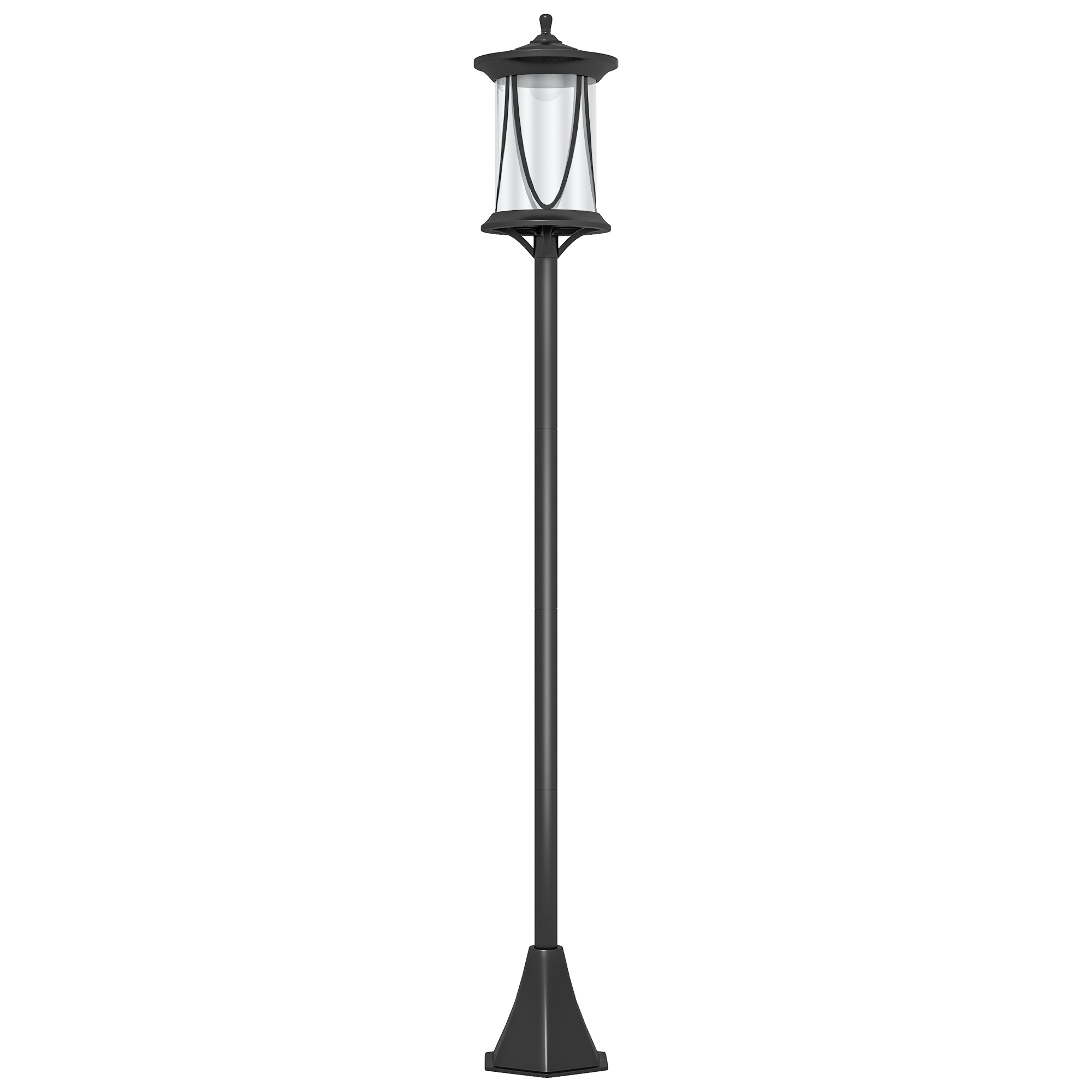 Solar Gartenleuchte LED Wegleuchte Schwarz 127 cm hoch