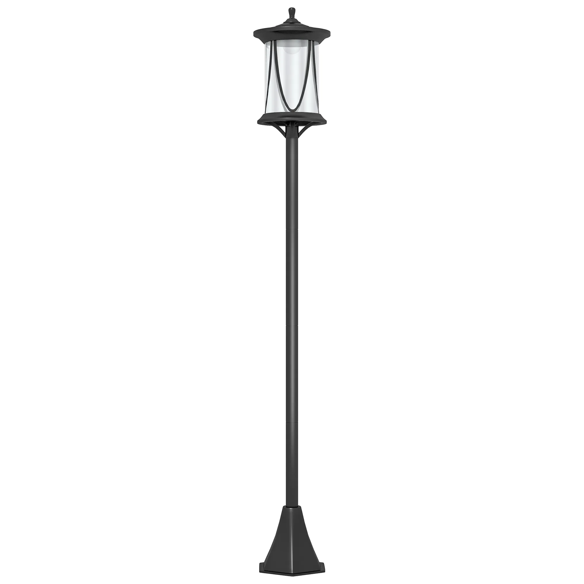 Solar Gartenleuchte LED Wegleuchte Schwarz 127 cm hoch