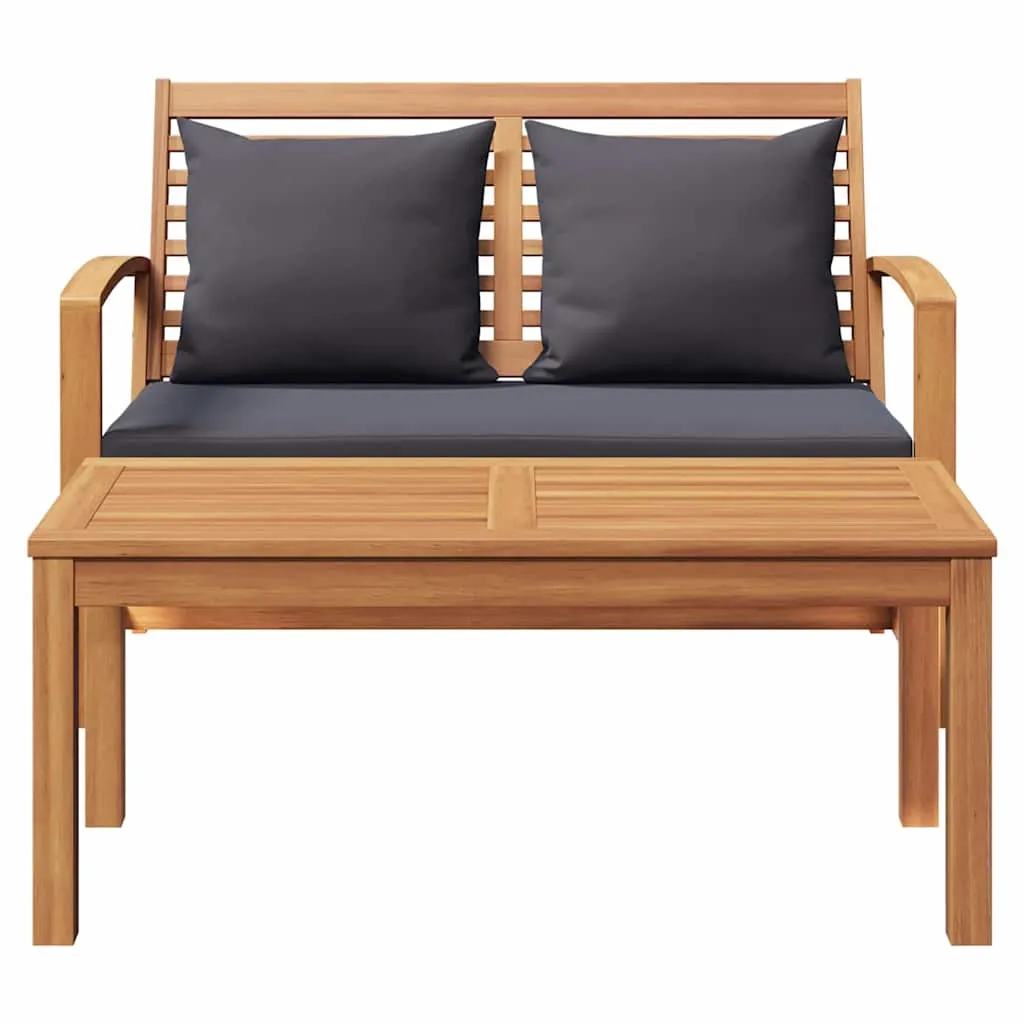 Gartenmöbel-Set Naturholz 110x66x76 cm Braun Dunkelgrau