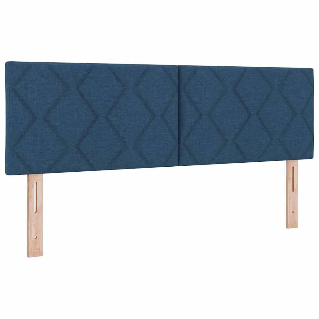 Boxspringbett Blau 140x190 cm mit verstellbarem Kopfteil