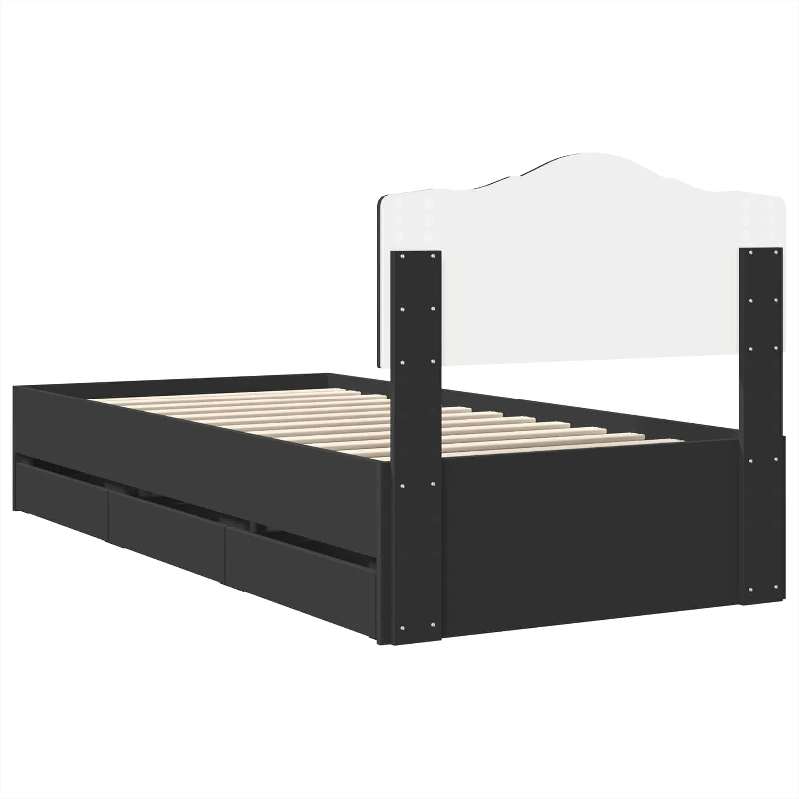 Bettgestell 196 x 78 x 90 cm Schwarz