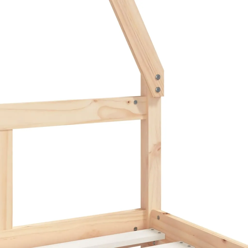 Kinderbett Hausform aus massivem Kiefernholz 165,5x85,5x133 cm natur