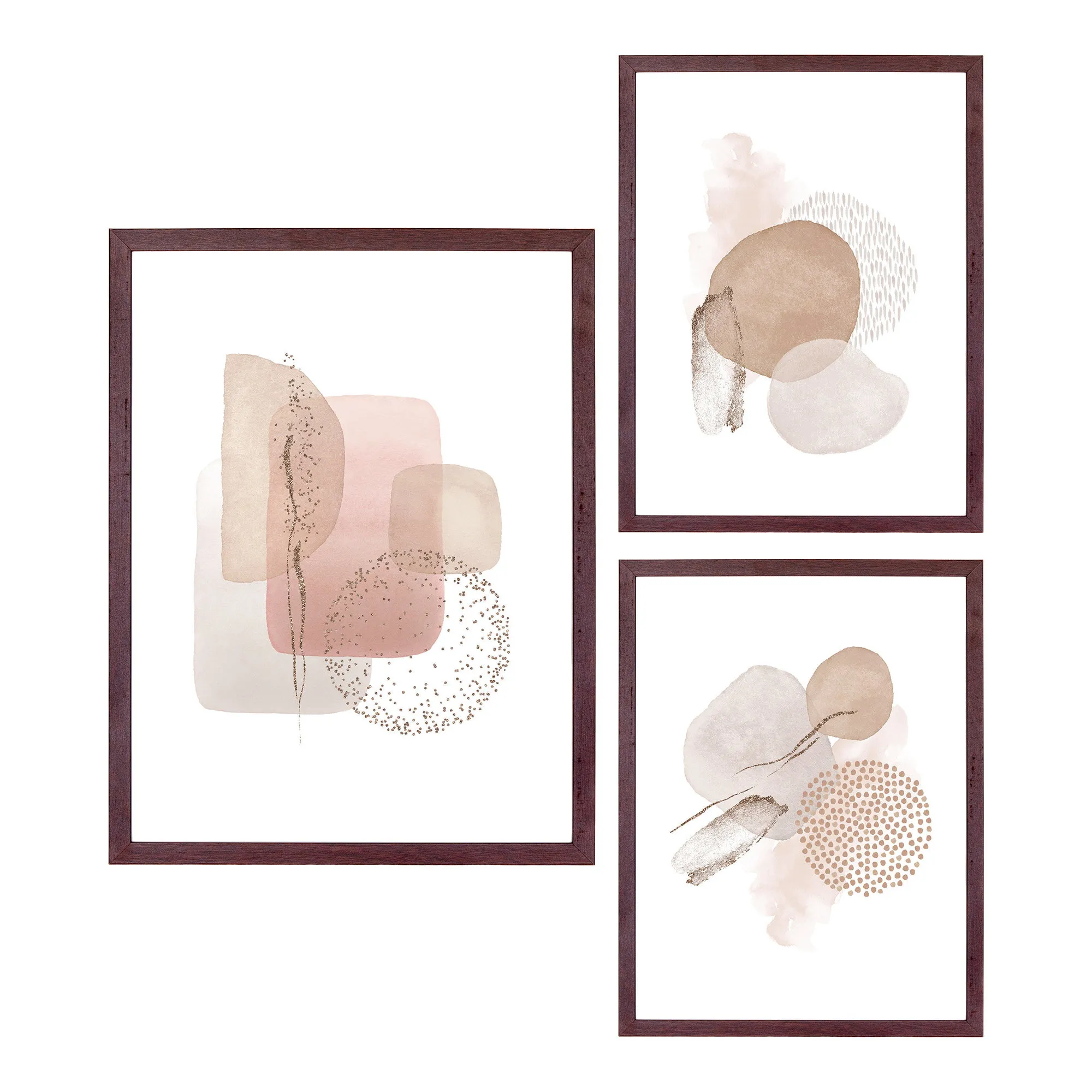 tinkaro Bilderrahmen-Set Aspen MDF, Glas Dunkelbraun