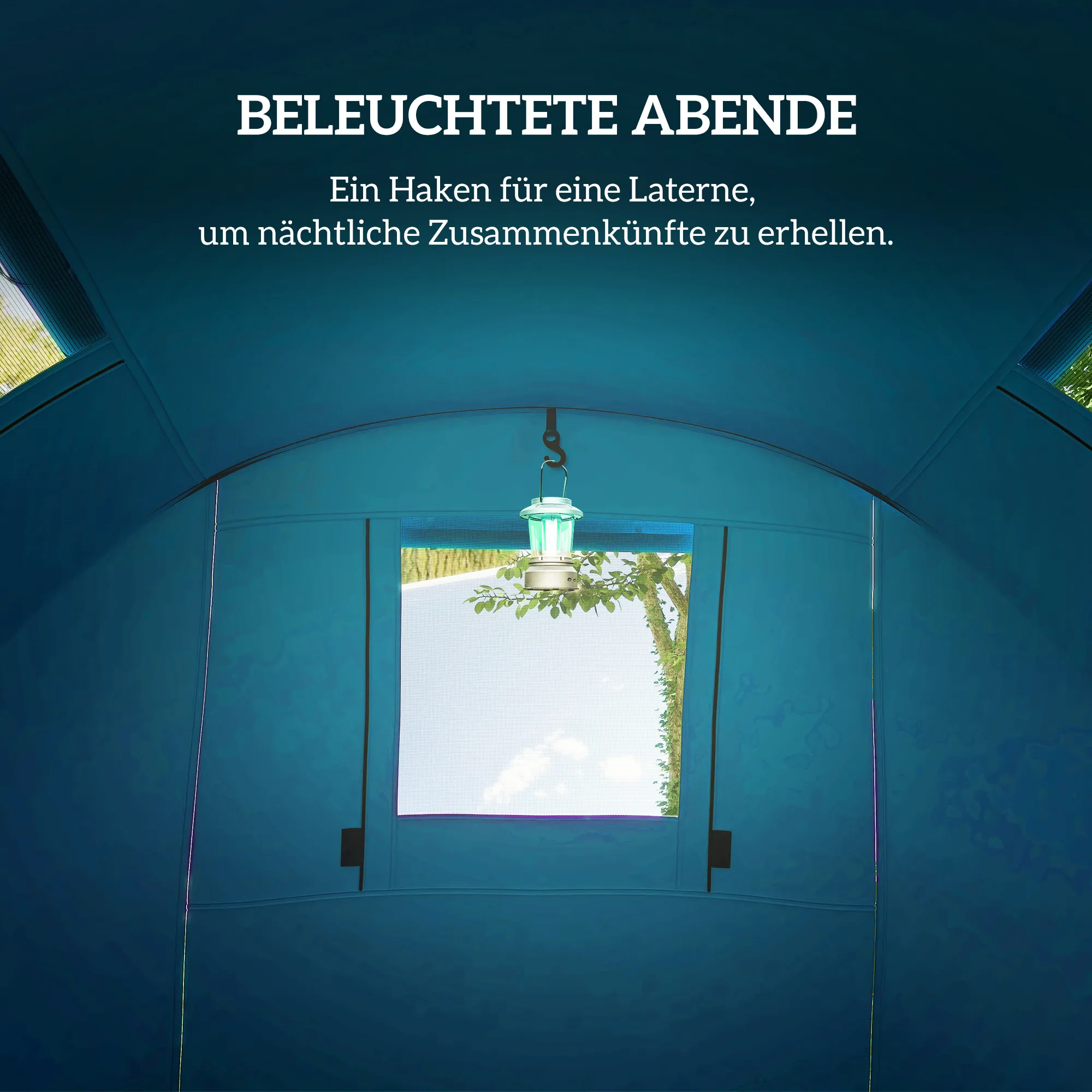 Familienzelt 4 Personen 470x220x150 cm Himmelblau