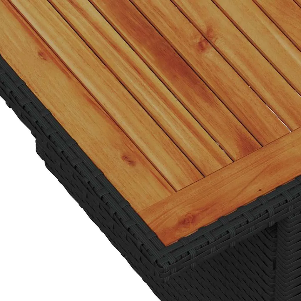 Modulares Garten-Dining-Set 55x55 cm Schwarz und Creme mit Echtholz