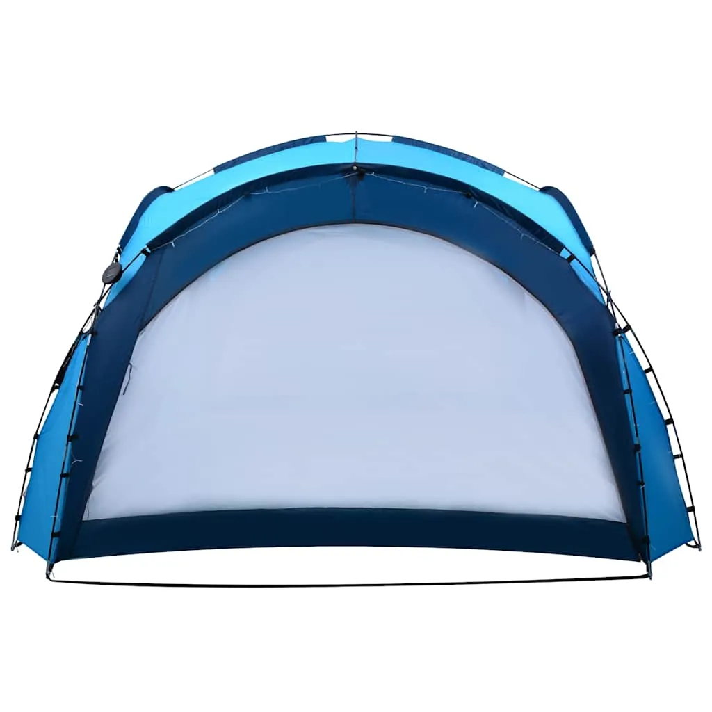 Partyzelt Blau 3,6 x 3,6 x 2,3 m mit LED-Beleuchtung und Moskitonetz