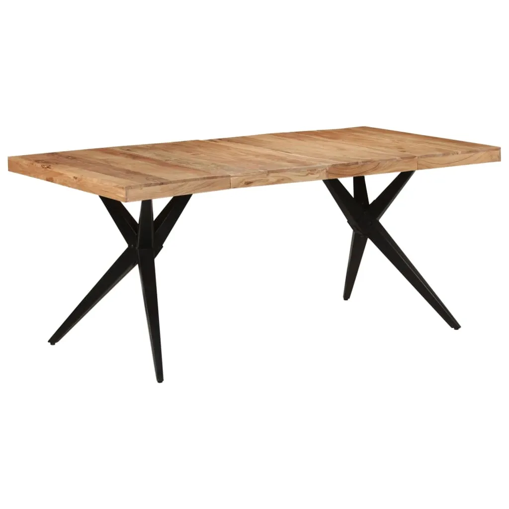 Esstisch Industrie-Stil Echtholz 180x90x77 cm Schwarz