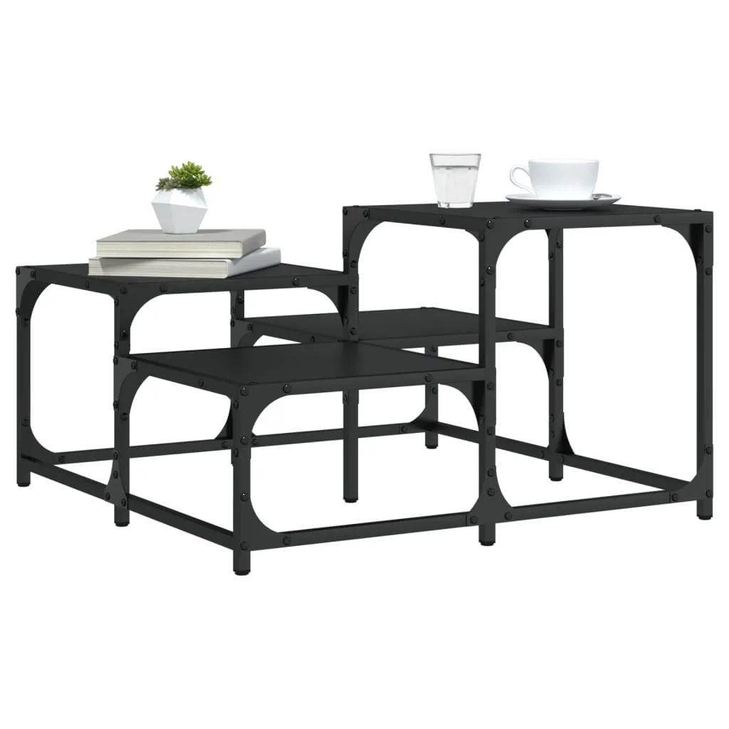 Stylischer Couchtisch 68 x 68 x 40 cm in Schwarz