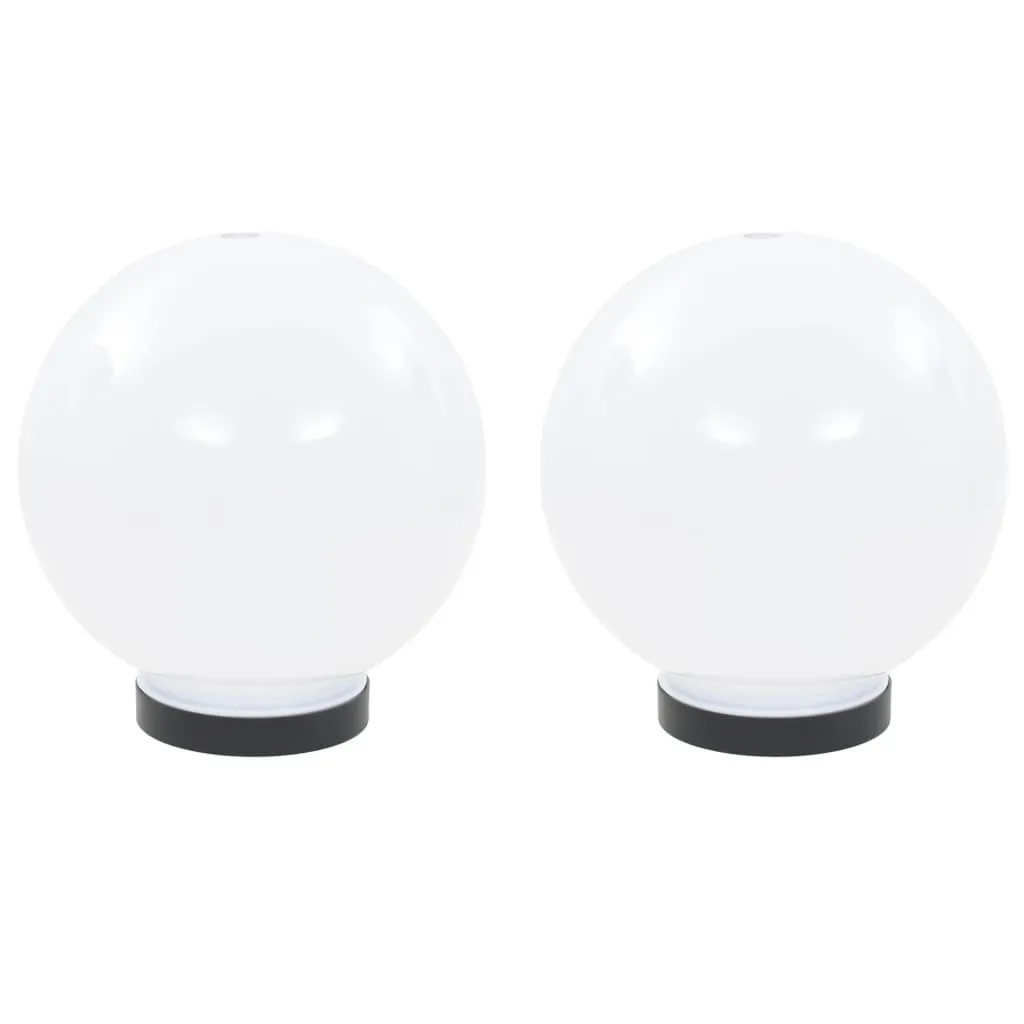 2er Set LED-Kugellampen 20 cm Weiß mit E27 Fassung