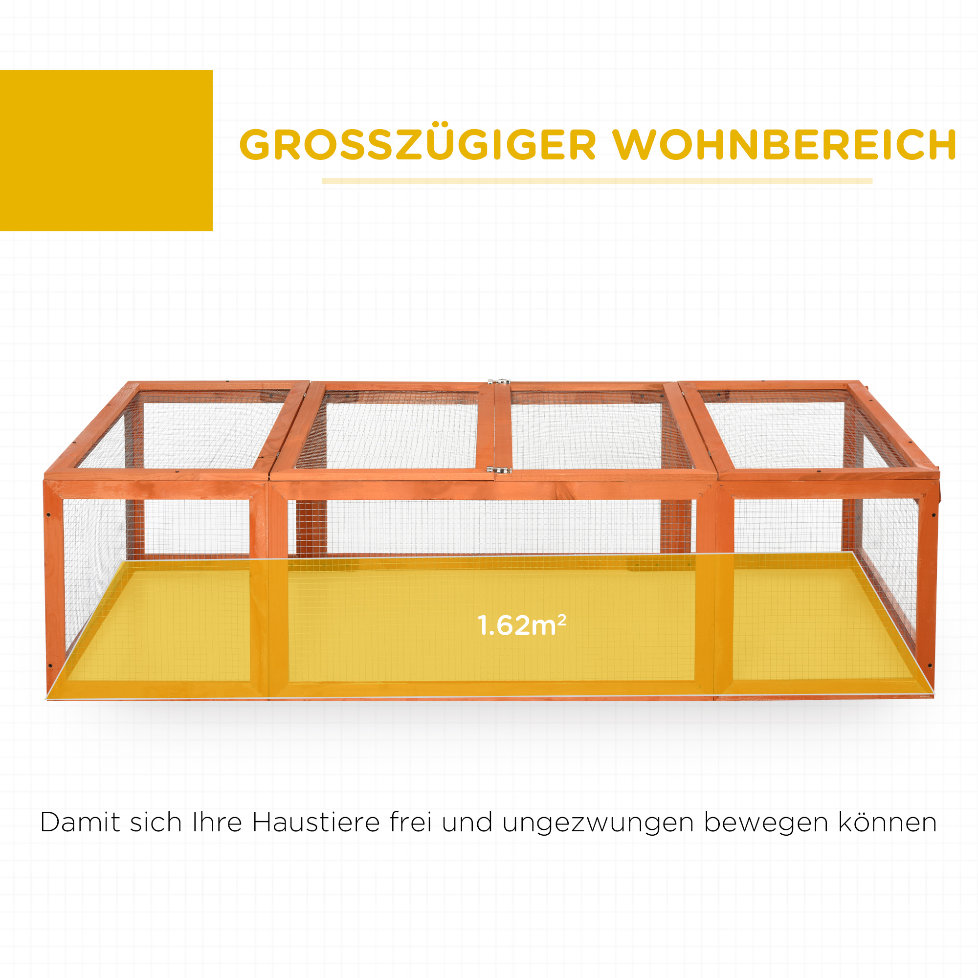 Winterfester Draußen-Hasenstall 180x90x48 cm Orange