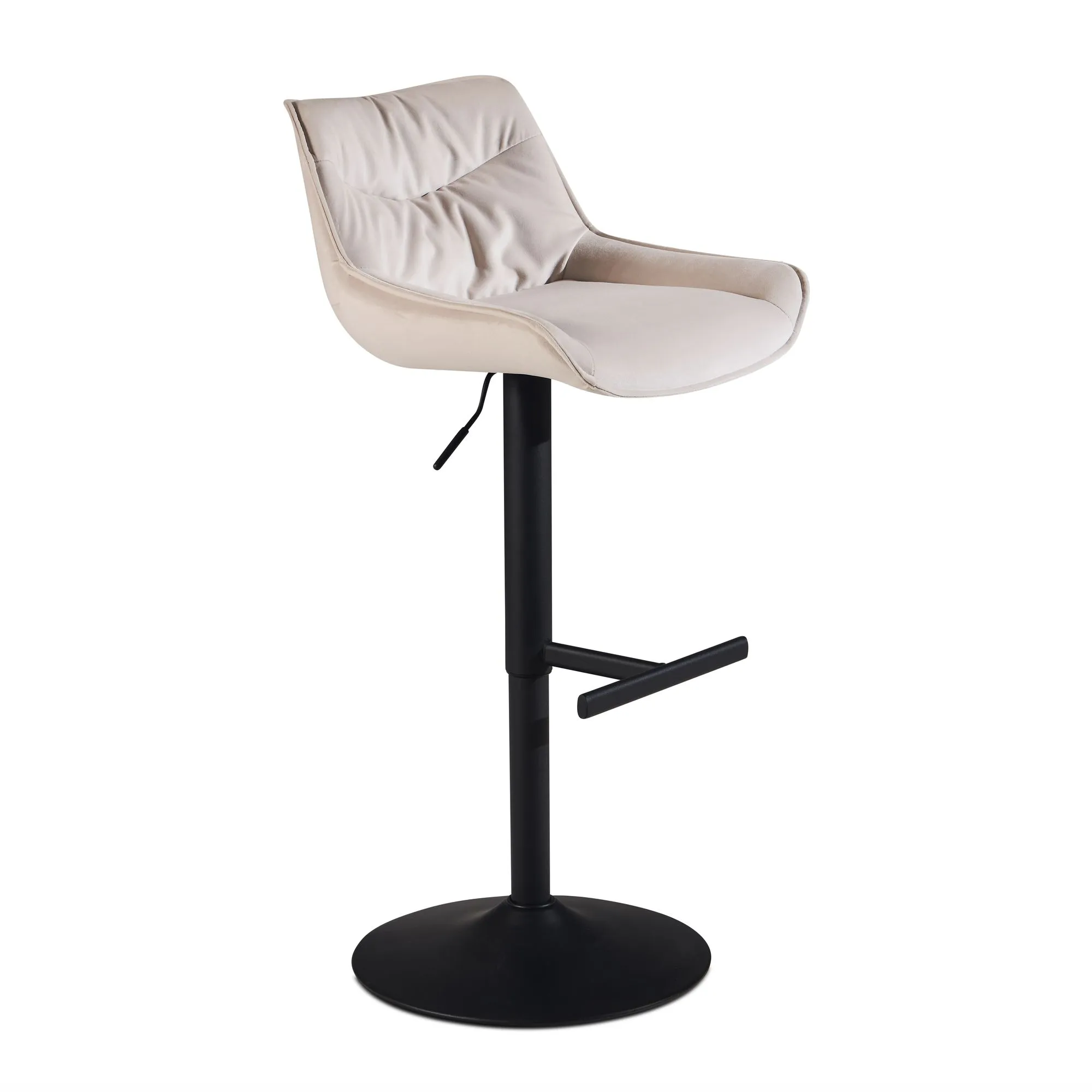 Wohnling Barhocker Samt Beige Hocker mit Lehne 86 - 106 cm Wohnling Barhocker Samt Beige Hocker mit Lehne 86 - 106 cm