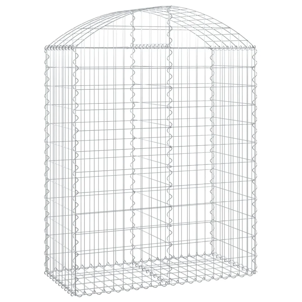 Gabionenkorb Hochbogen 100x50x120/140 cm Silber verzinktes Eisen