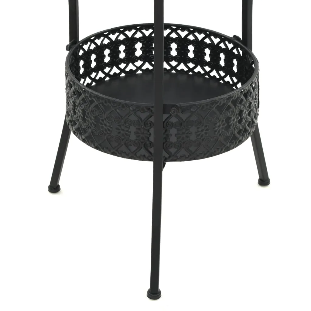 Schwarzer Bistrotisch aus Metall 40 x 70 cm