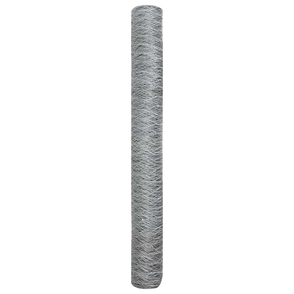 Hexagonzaun Silber 50 x 1,4 m aus verzinktem Stahl