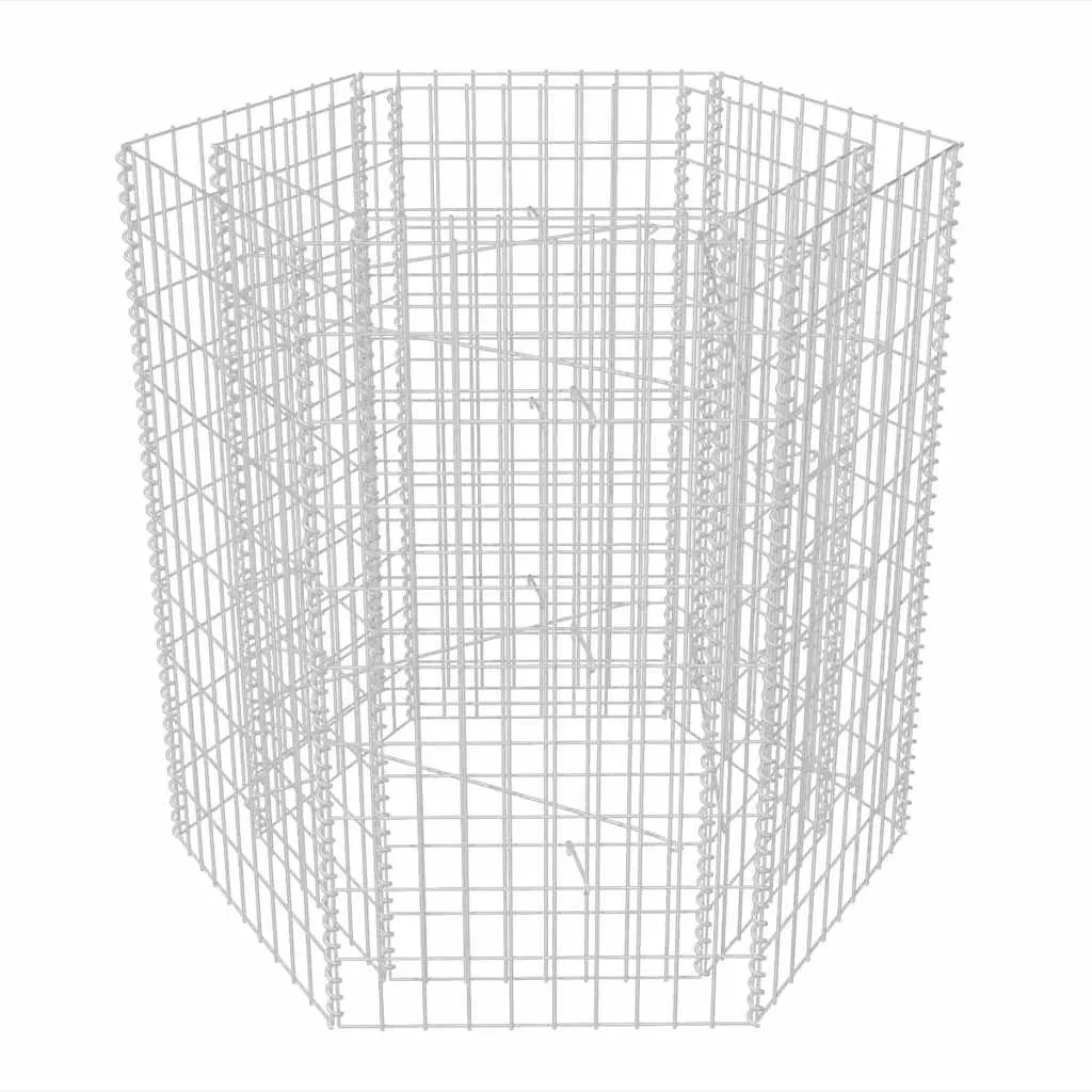 Sechseckiges Gabionen-Hochbeet 100×90×100 cm
