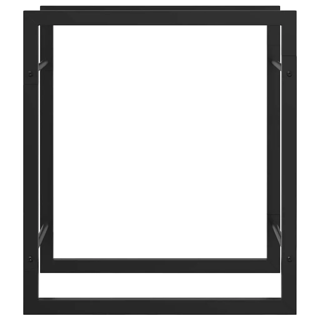 Kaminholzregal aus Stahl Mattschwarz 50 x 28 x 56 cm