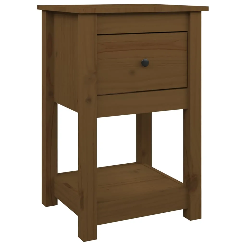 Nachttisch aus massivem Holz 40 x 35 x 61,5 cm in Honigbraun