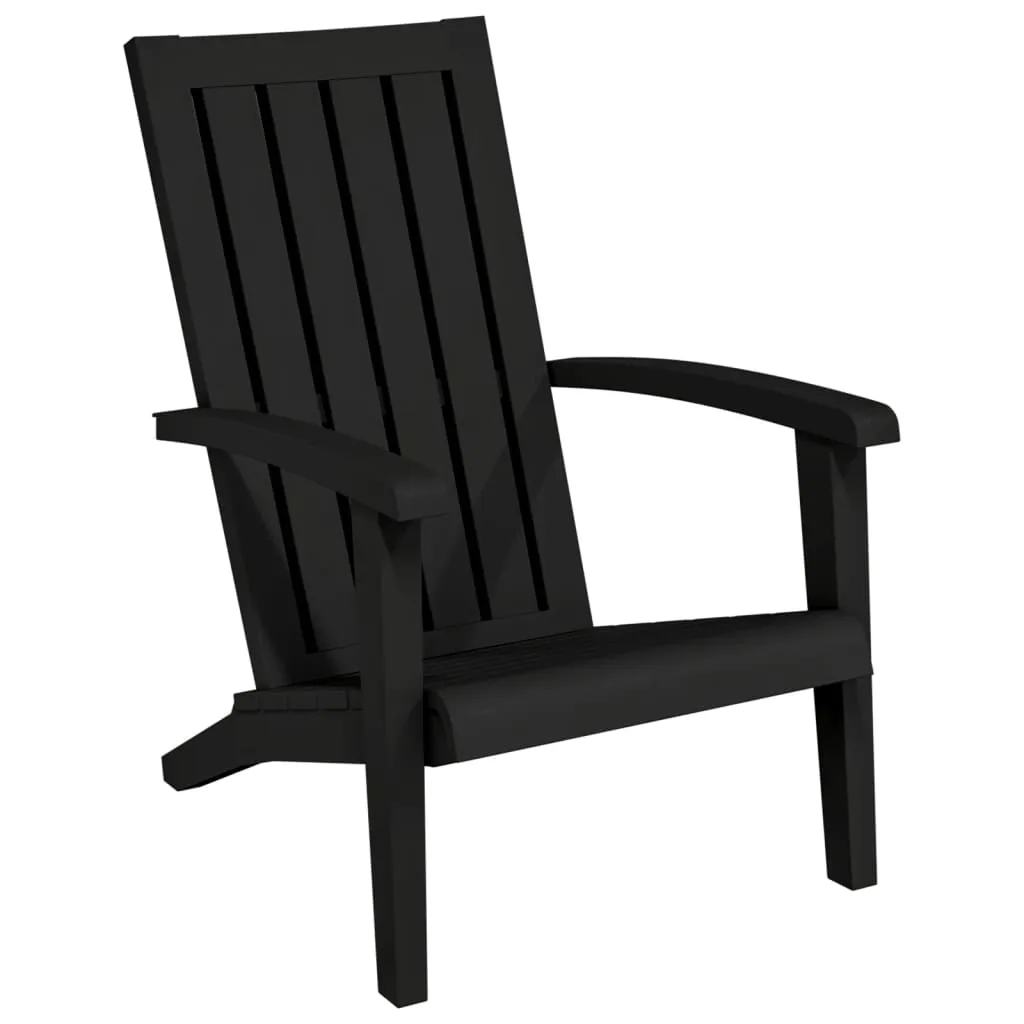 Adirondack Gartenstuhl 63x85x93 cm Schwarz Polypropylen