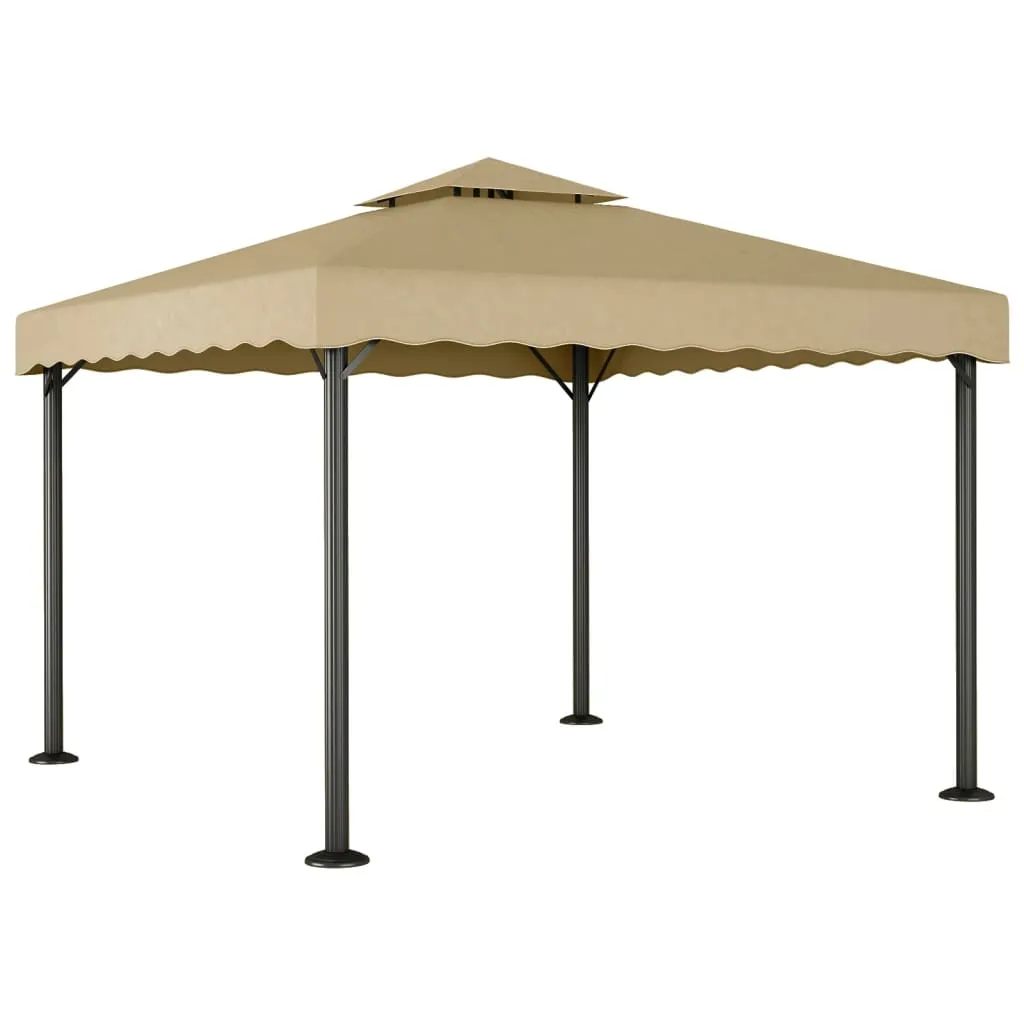 Outdoor-Pavillon Taupe 3x3 m mit stabilem Aluminium- und Stahlgestell