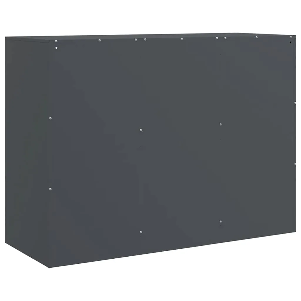 Sideboard Anthrazit 99 x 39 x 73 cm aus kaltgewalztem Stahl