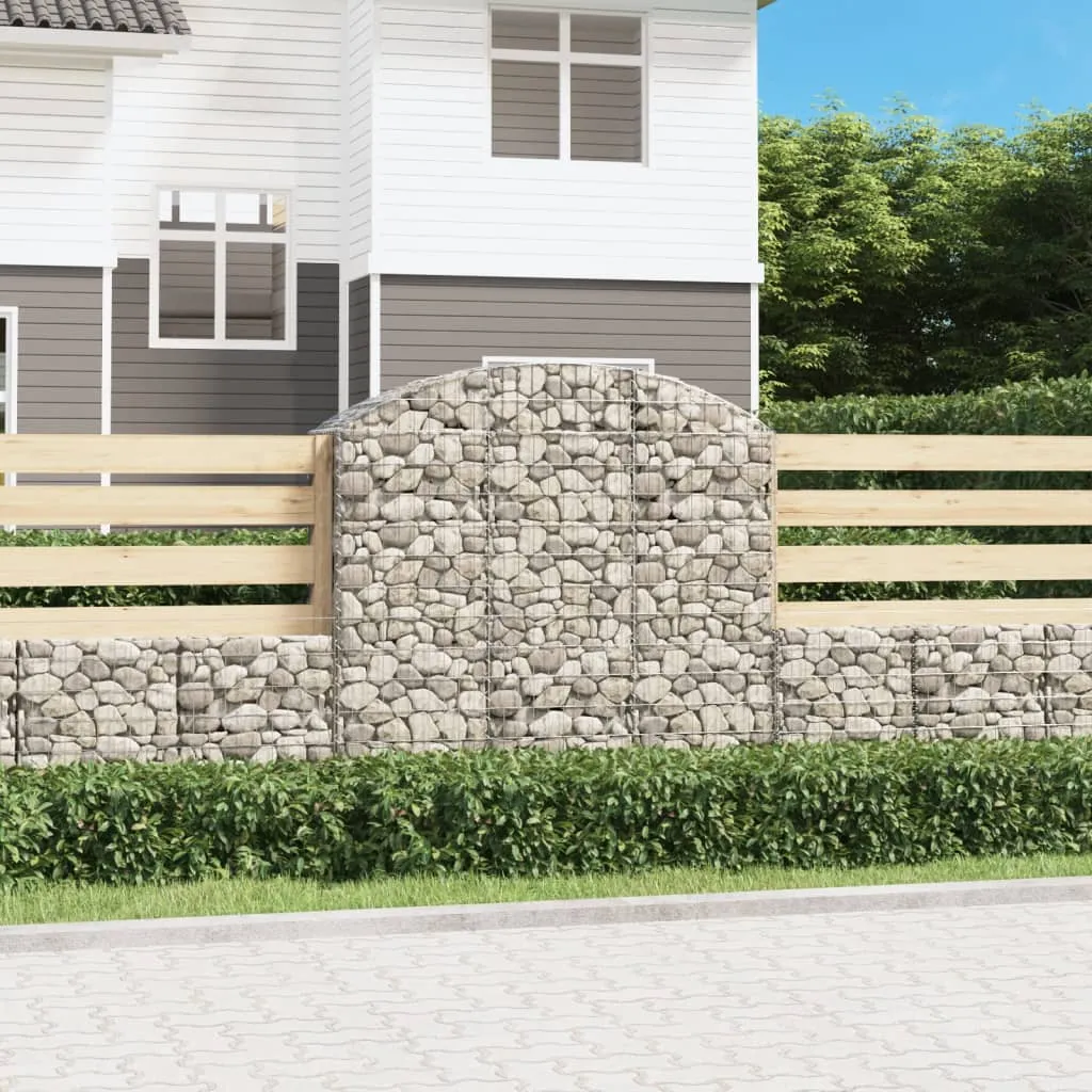Gabionenkorb Silber 150 x 50 x 140/160 cm - Dekorative Gartenbarriere
