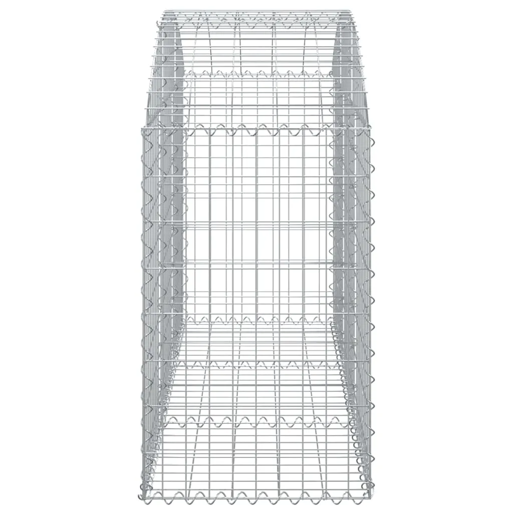 Gabionenwand Hochbogen Silber 150 x 50 x 80/100 cm verzinktes Eisen